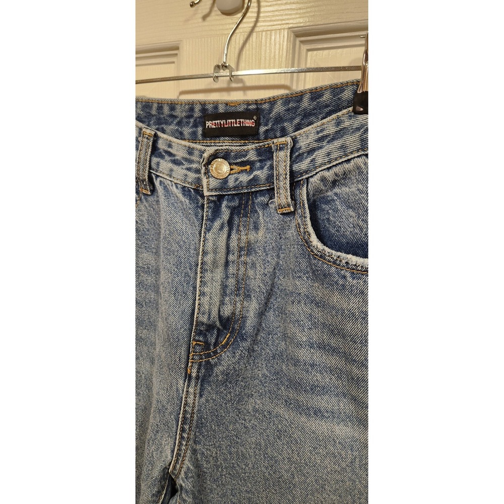 Pretty Little Things Jeans Denim UK8 EU36 High Waisted Distressed EUC - Picture 8 of 9